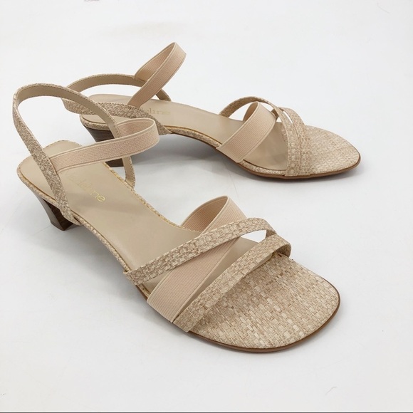 Madeline Women's Scrabble Sandal Block Heels Strappy Open Toe Cream Size 6.5M - Picture 3 of 12